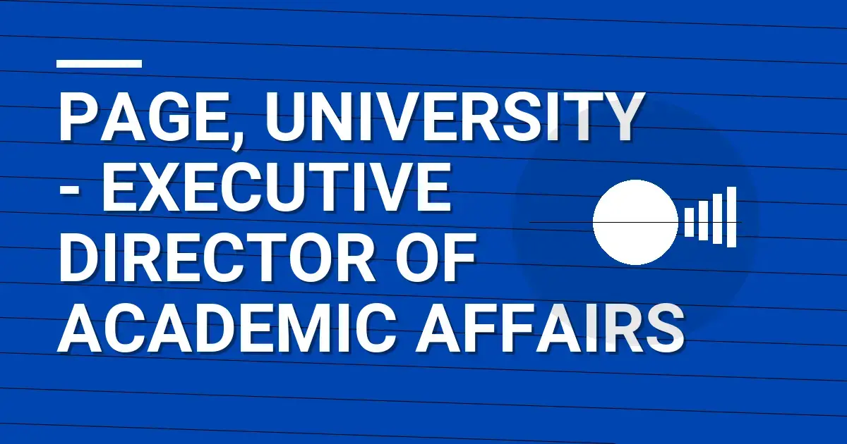 Page, University - Executive Director of Academic Affairs